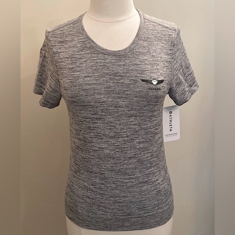Athleta Women’s In Motion Tee Grey Heather SZ S Sporty Activewear Athletic Top